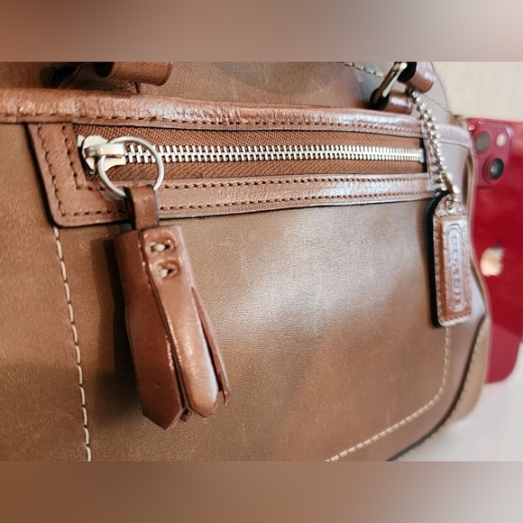 Coach Hamilton Burnished Glove Tanned Genuine Leather Satchel Handbag Like New - Picture 6 of 16